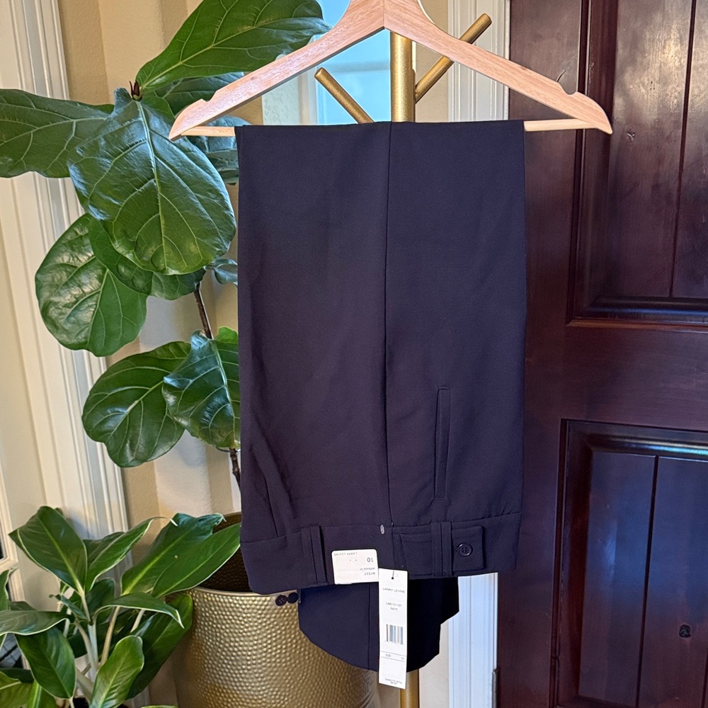 Larry Levine New Women’s Missy Average Fit Trousers Navy Size 10 NWT